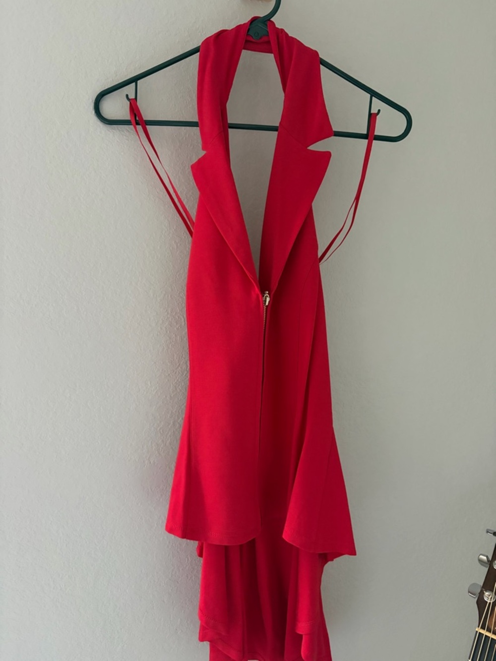 VENUS Red Halter High-Low Zip-Front Dress